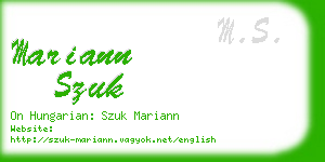 mariann szuk business card